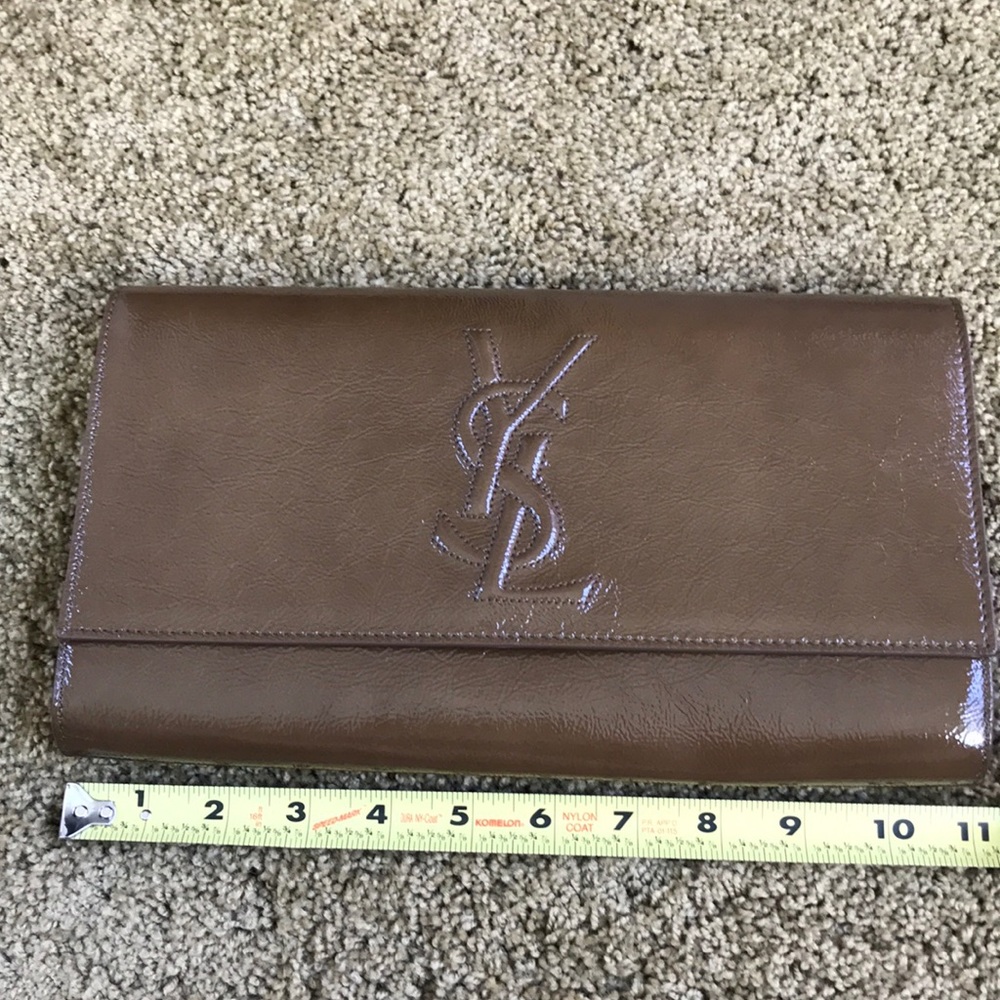 YSL Large Belle De Jour patent clutch